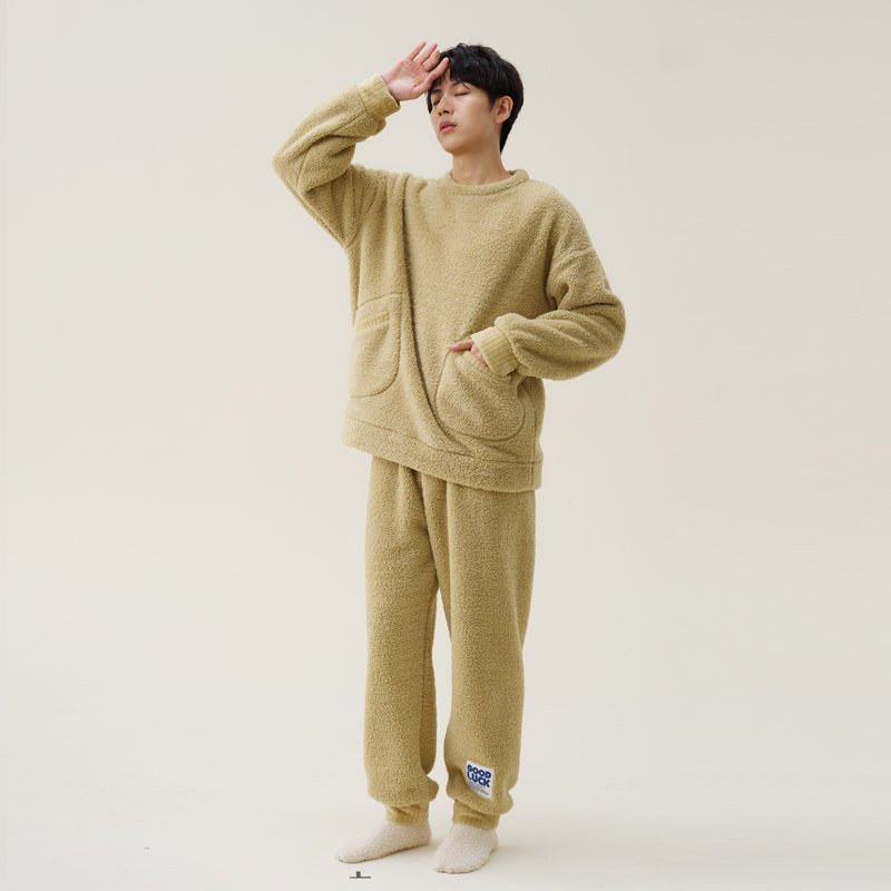 Women’s Coral Fleece Thickened Pajamas Fleece-lined Loungewear