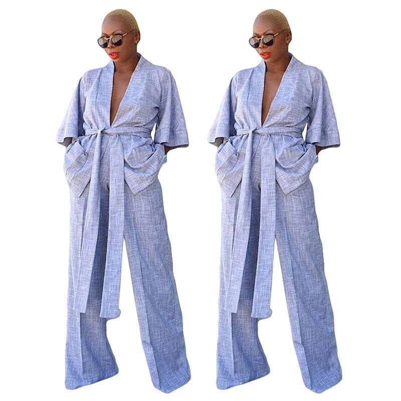 Shirt Underpants Two Piece Belt Loungewear