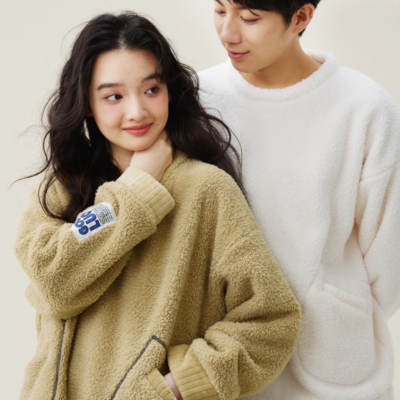 Women’s Coral Fleece Thickened Pajamas Fleece-lined Loungewear