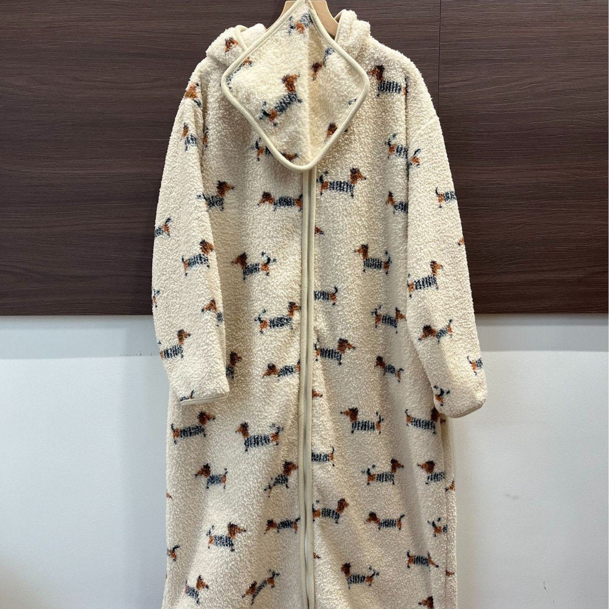 Thickened Warm Loungewear Nightgown Hooded Zipper