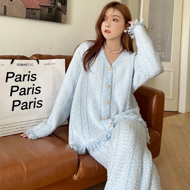 Tassel Soft Comfortable Velvet Thick Warm Loungewear