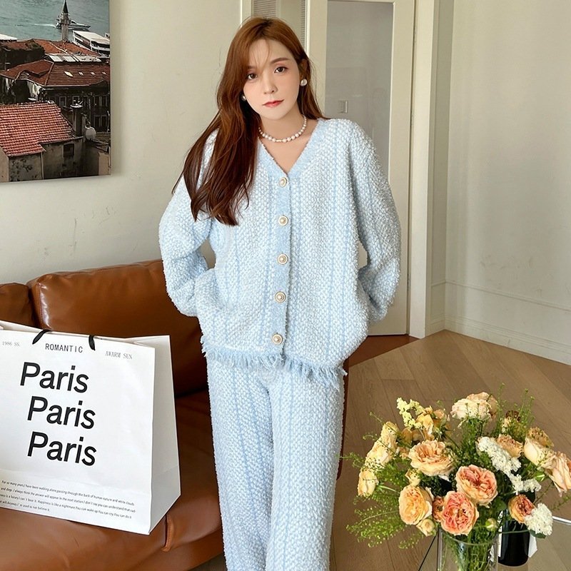 Tassel Soft Comfortable Velvet Thick Warm Loungewear